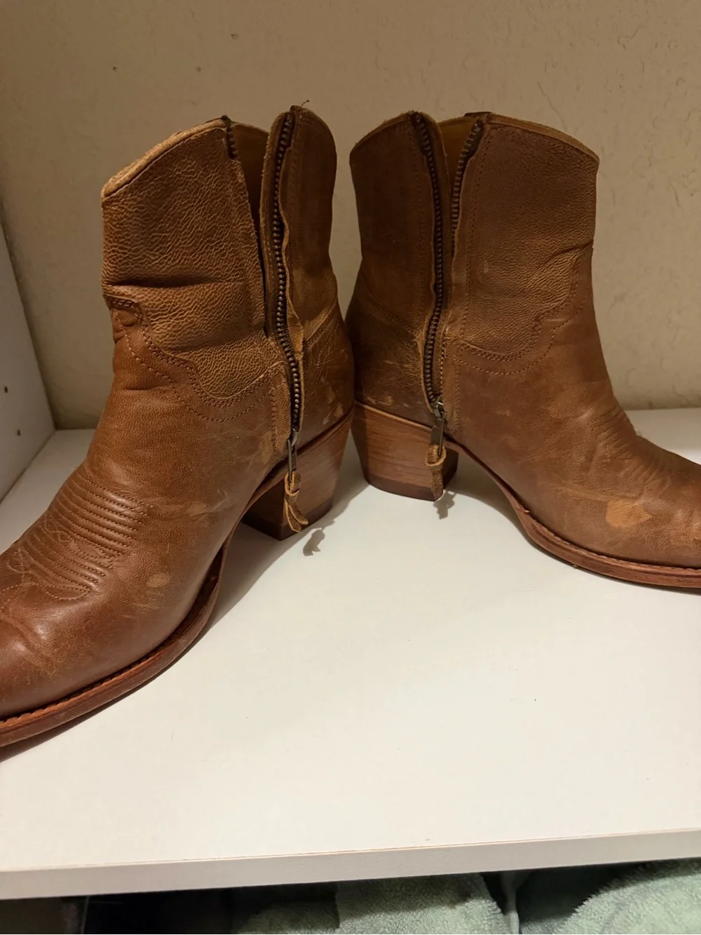 Tecovas Brown Leather Women's Ankle Booties